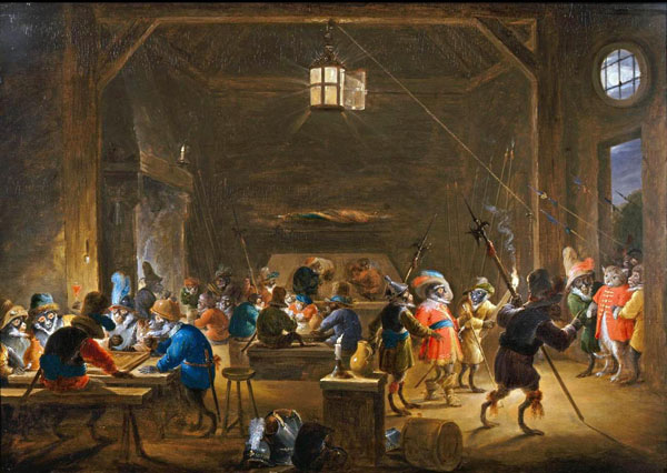 guardroom with monkeys